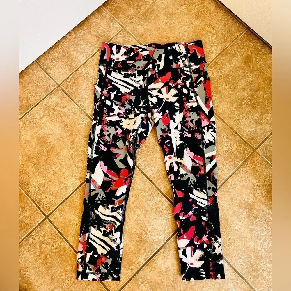 Lululemon Pace Rival Crop Pop Cut Boom Juice Multi Black pants leggings!